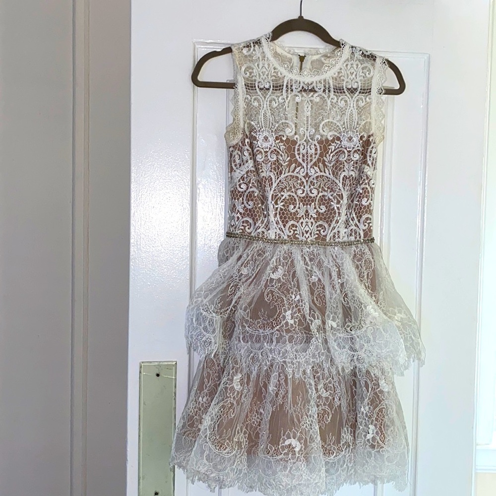 Bronx and Banco White Lace Dress